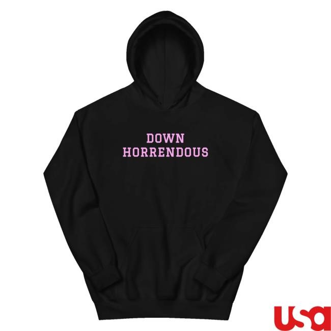 Mealsbycug Store Merch Down Horrendous Black Pink Hoodie