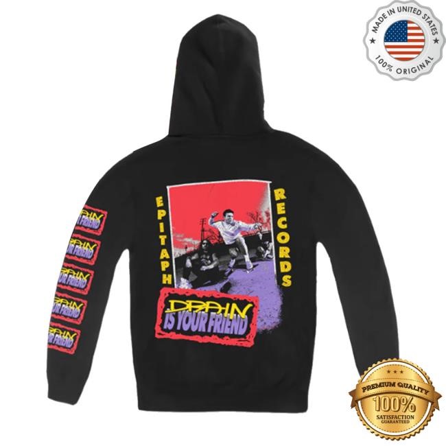 Drain831 Merch Store Drain Badge Pull Zip Up Hooded Sweatshirt