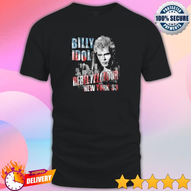 Billy Idol Rebel Yell Tour New York ’83 Billy Idol Tour Musician Tee Shirt