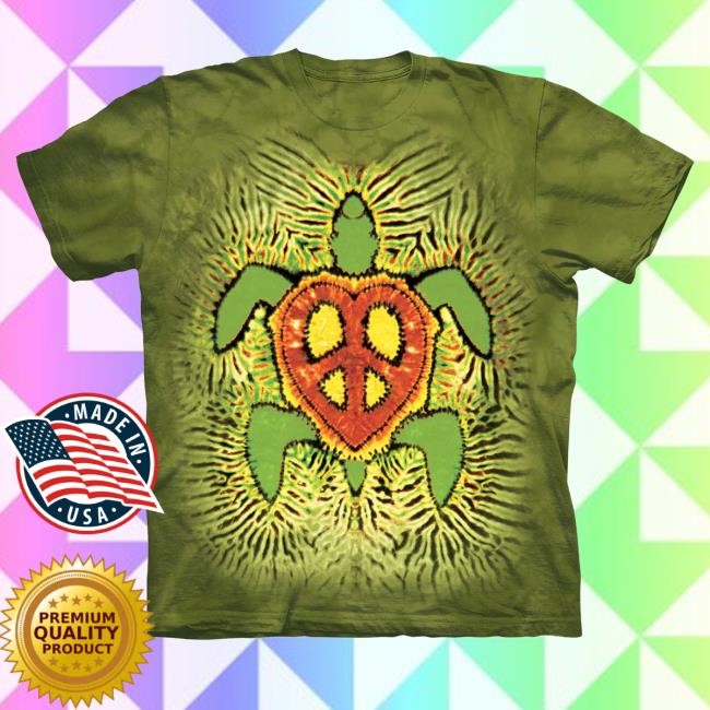 Hippie Shop Merch Rasta Peace Turtle Tie Dye Long Sleeve T Shirt