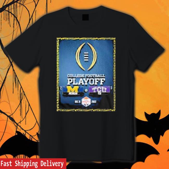 Top Michigan Wolverines Vs Tcu Horned Frog College Football Playoff Dec 31 2022 Fiesta Bowl Hooded Sweatshirt