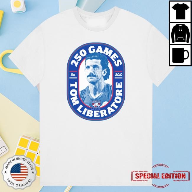 Official Western Bulldogs Merch Shop Store Western Bulldogs Tom Liberatore 250 Games Tee